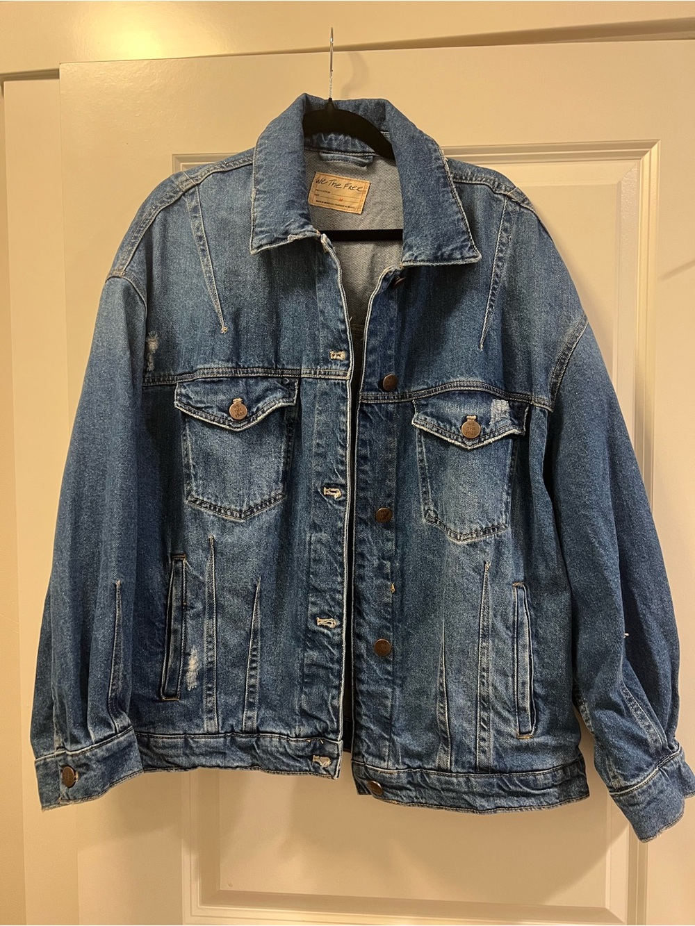 We The Free Dark Blue Oversized Denim Jacket - Picture 4 of 8